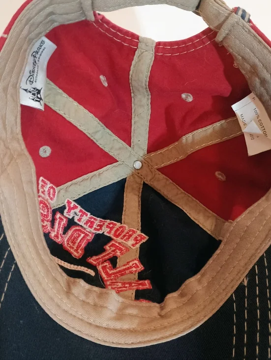 Y2K distressed Walt Disney Navy & Red Baseball Cap - Picture 5 of 6